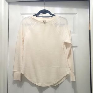W XS Cream Loft Waffle Long Sleeve